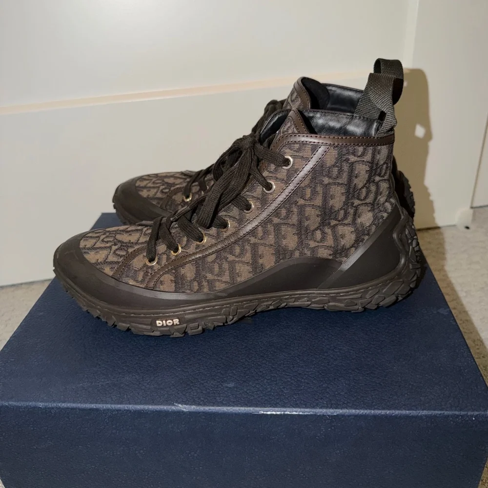Dior Diorzion Men’s Brown High-Top Sneakers sz 43 - Picture 3 of 7